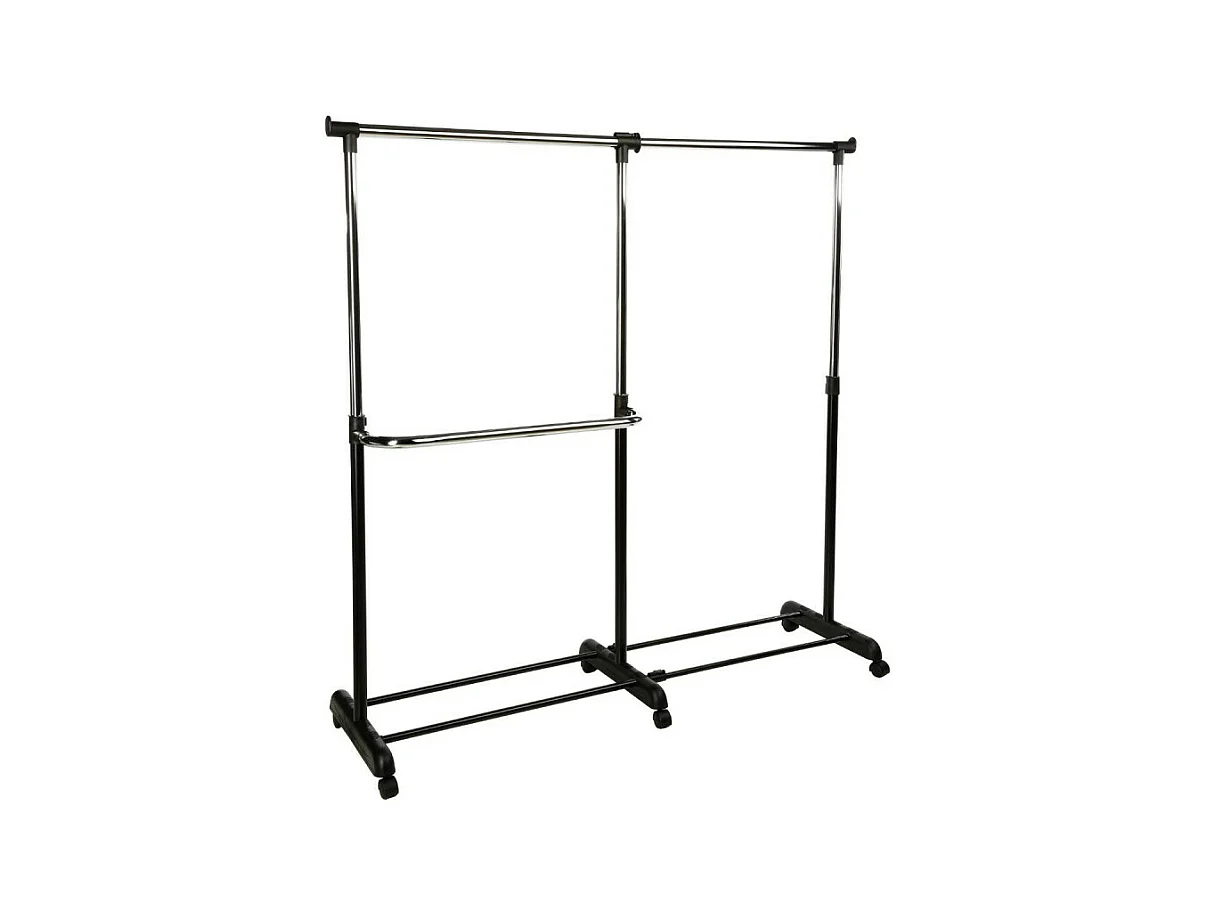 Double Portant à Vêtements "Modulable" 168cm Noir