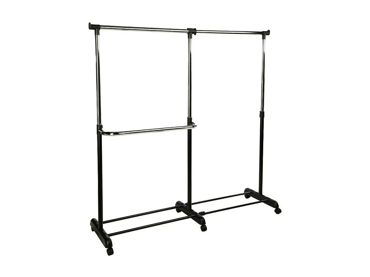 Double Portant à Vêtements "Modulable" 168cm Noir