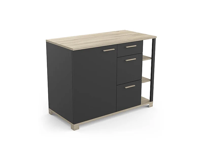 Meuble bas de cuisine 1 porte 3 tiroirs Atelier