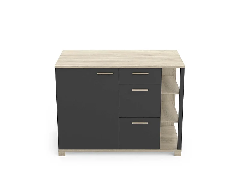 Meuble bas de cuisine 1 porte 3 tiroirs Atelier