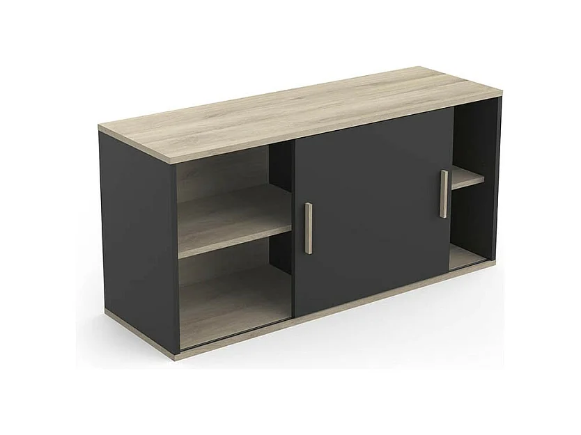 Móvel de Cozinha Suspenso AMBIHOME STUDIO 02 Preto/Carvalho C120xP40xA60cm