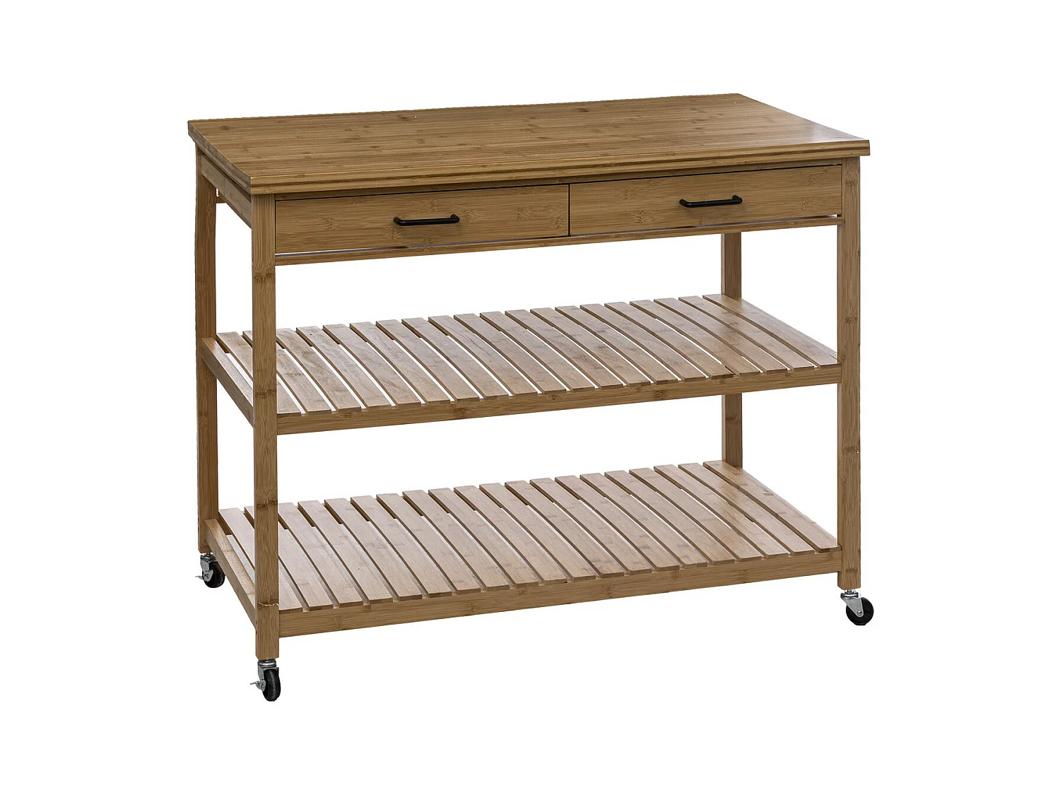 Desserte Îlot  de cuisine 4 niveaux en Bambou L 108 cm