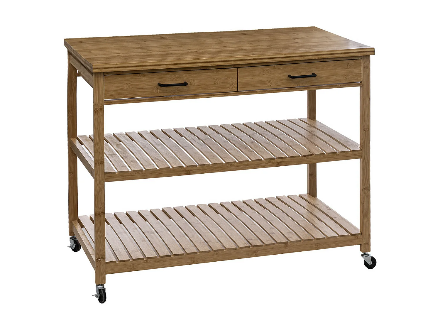 Desserte Îlot  de cuisine 4 niveaux en Bambou L 108 cm