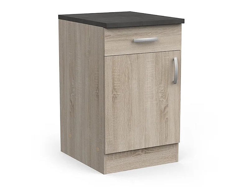 Meuble de cuisine bas 1 porte 1 tiroir 50 cm Paprika