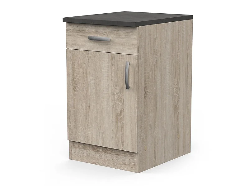Meuble de cuisine bas 1 porte 1 tiroir 50 cm Paprika