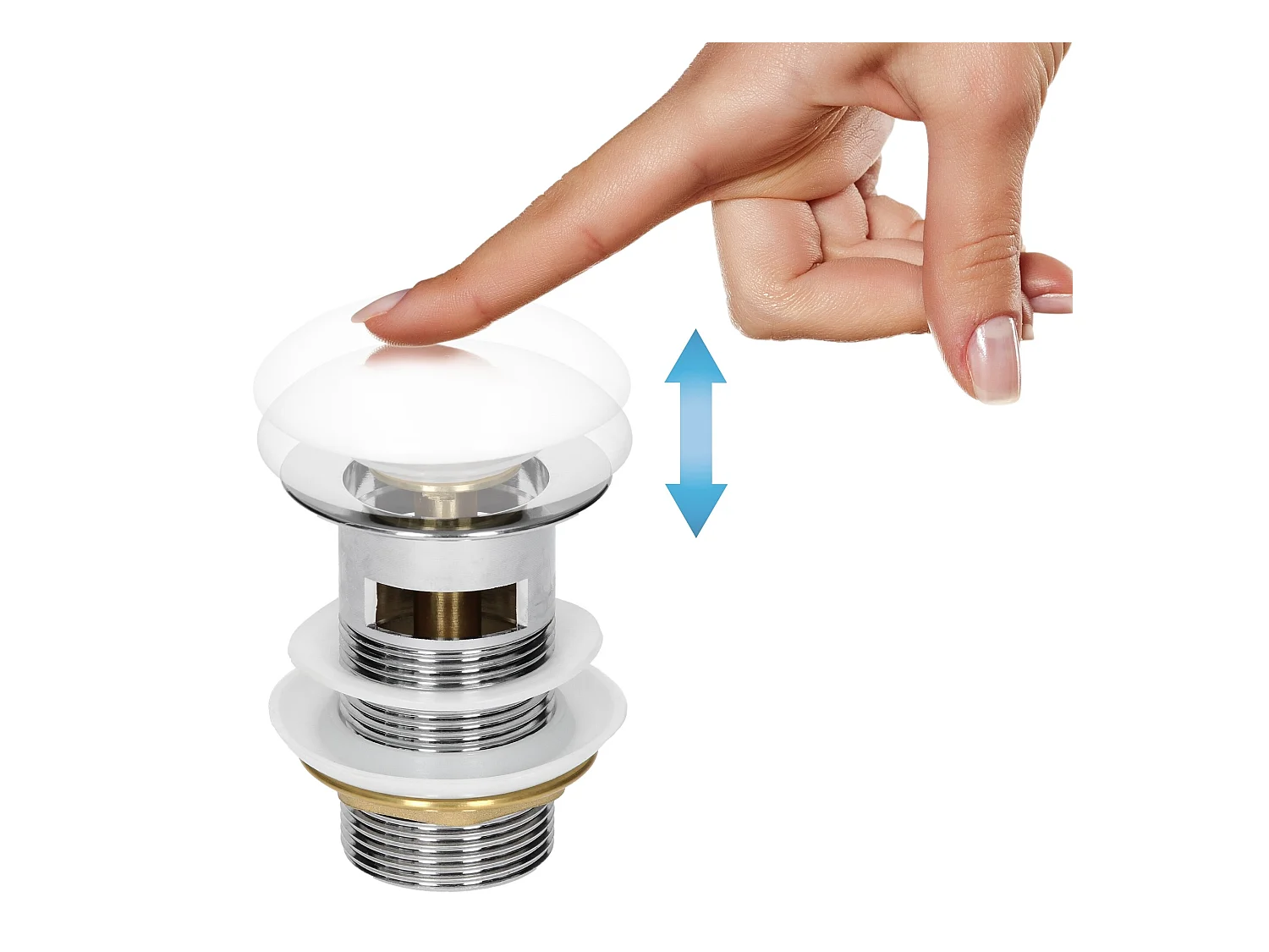 Piletta per lavabo con troppopieno e valvola di scarico pop-up ML-DESIGN