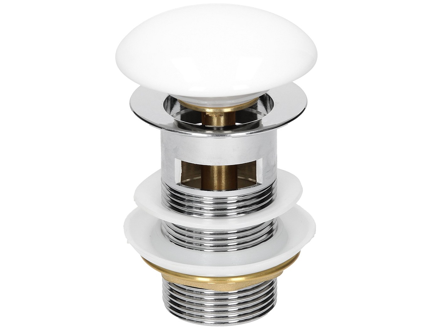 Bonde De Baignoire Pop-up Blanche Signature Hardware Avec Adaptateur (laiton)