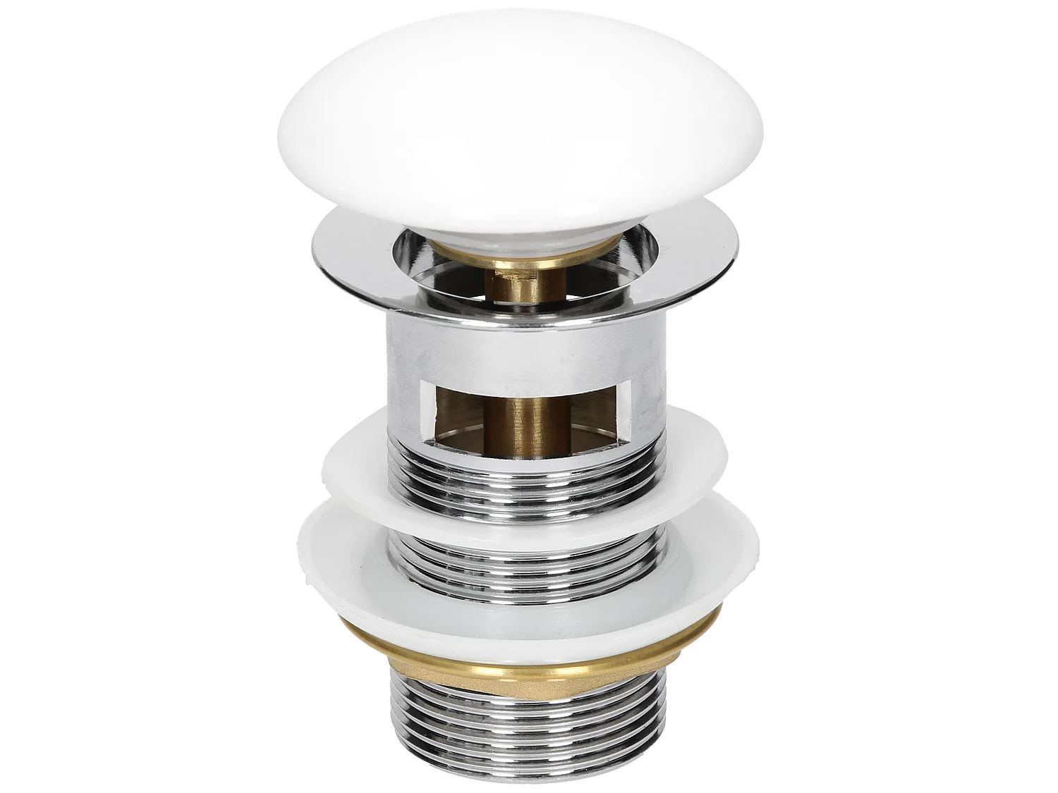 Bonde lavabo avec trop-plein vanne vidange pop up blanc céramique ML-DESIGN