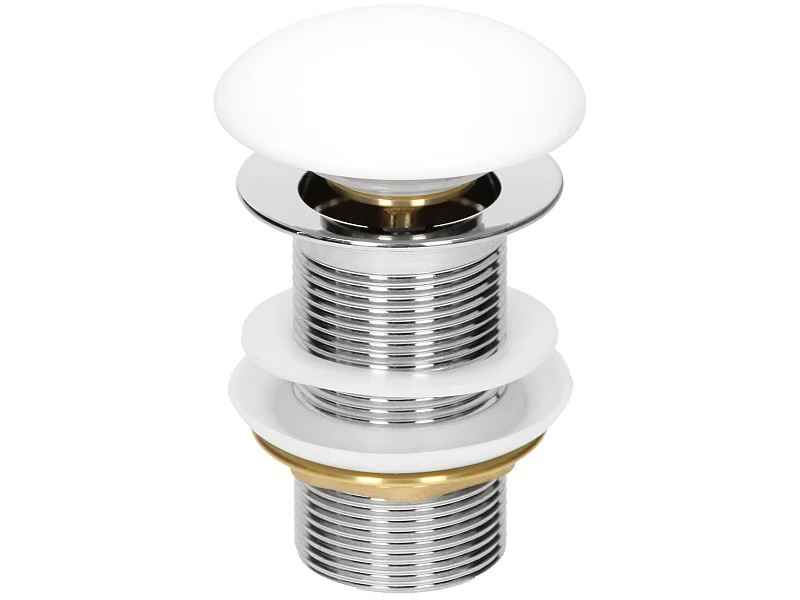 Bonde lavabo sans trop-plein vanne vidange pop up blanc céramique ML-DESIGN