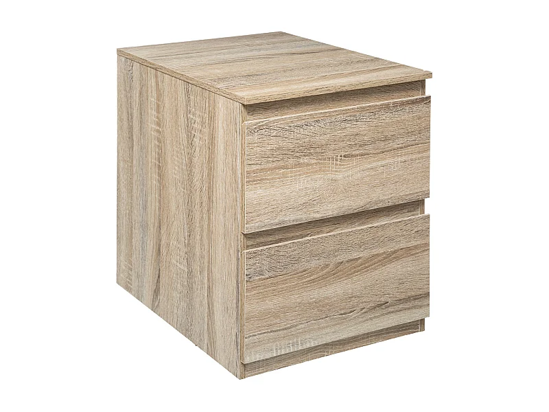 Table de Chevet 2 Tiroirs Design "Dolo" 50cm Naturel