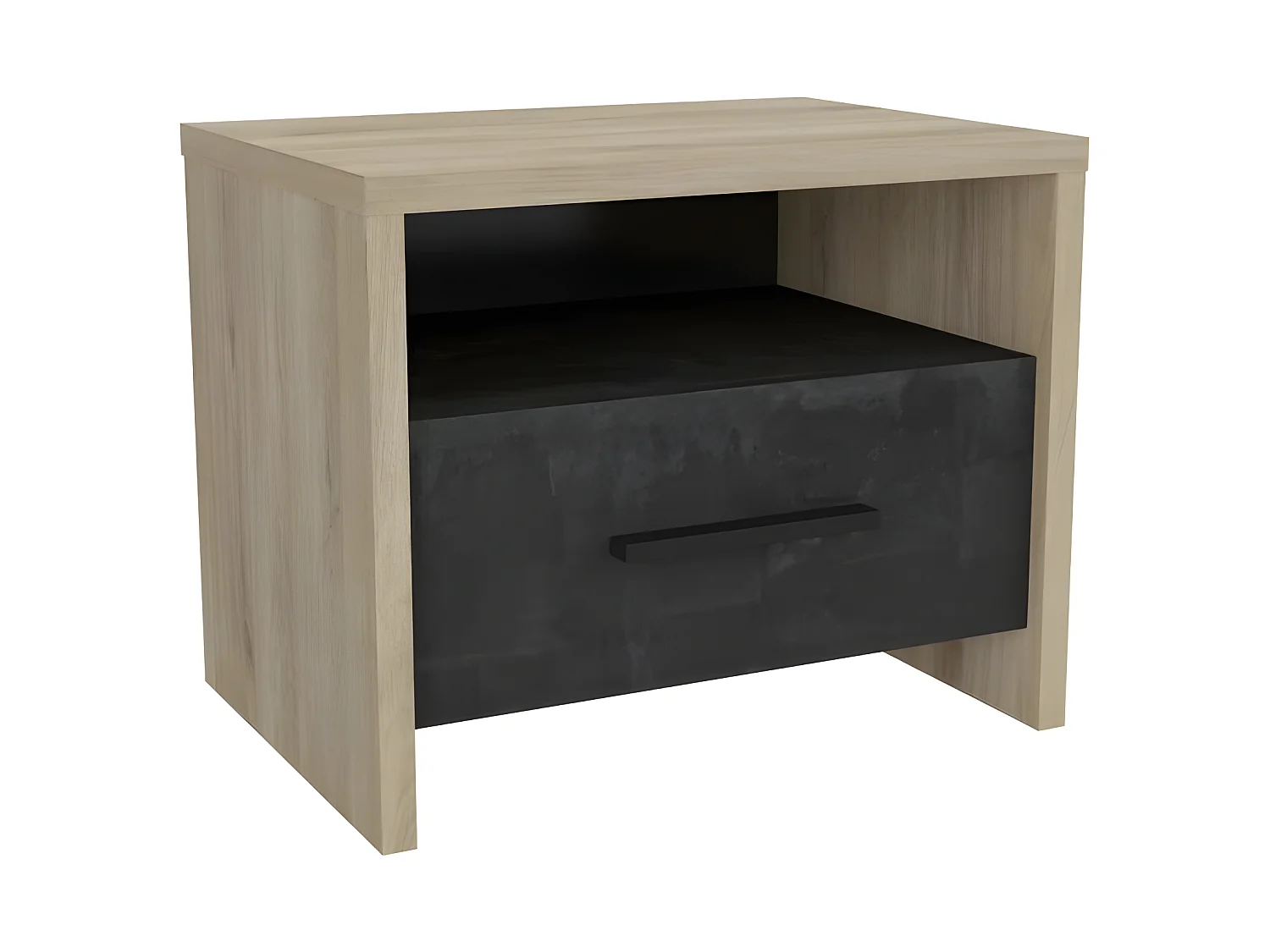 Mesita de noche decorativa Kronberg de roble con 1 cajón 50 x 36 x Alto 40 cm