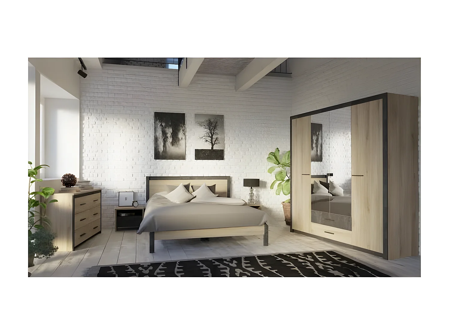 Tavolo da comodino 1 decorazione del cassetto quercia kronberg 50 x 36 x altezza 40 cm