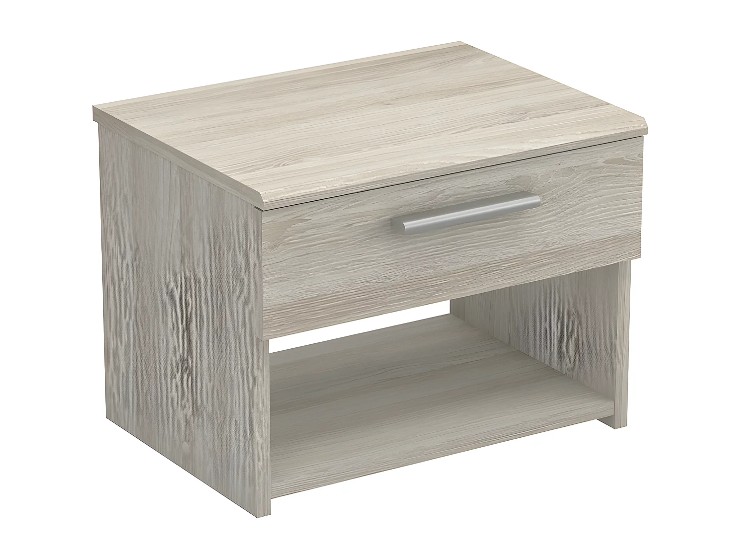 Table de chevet en bois "Pricy" - 1 tiroir - 1 niche - 43 x 32 x 32 cm - Beige