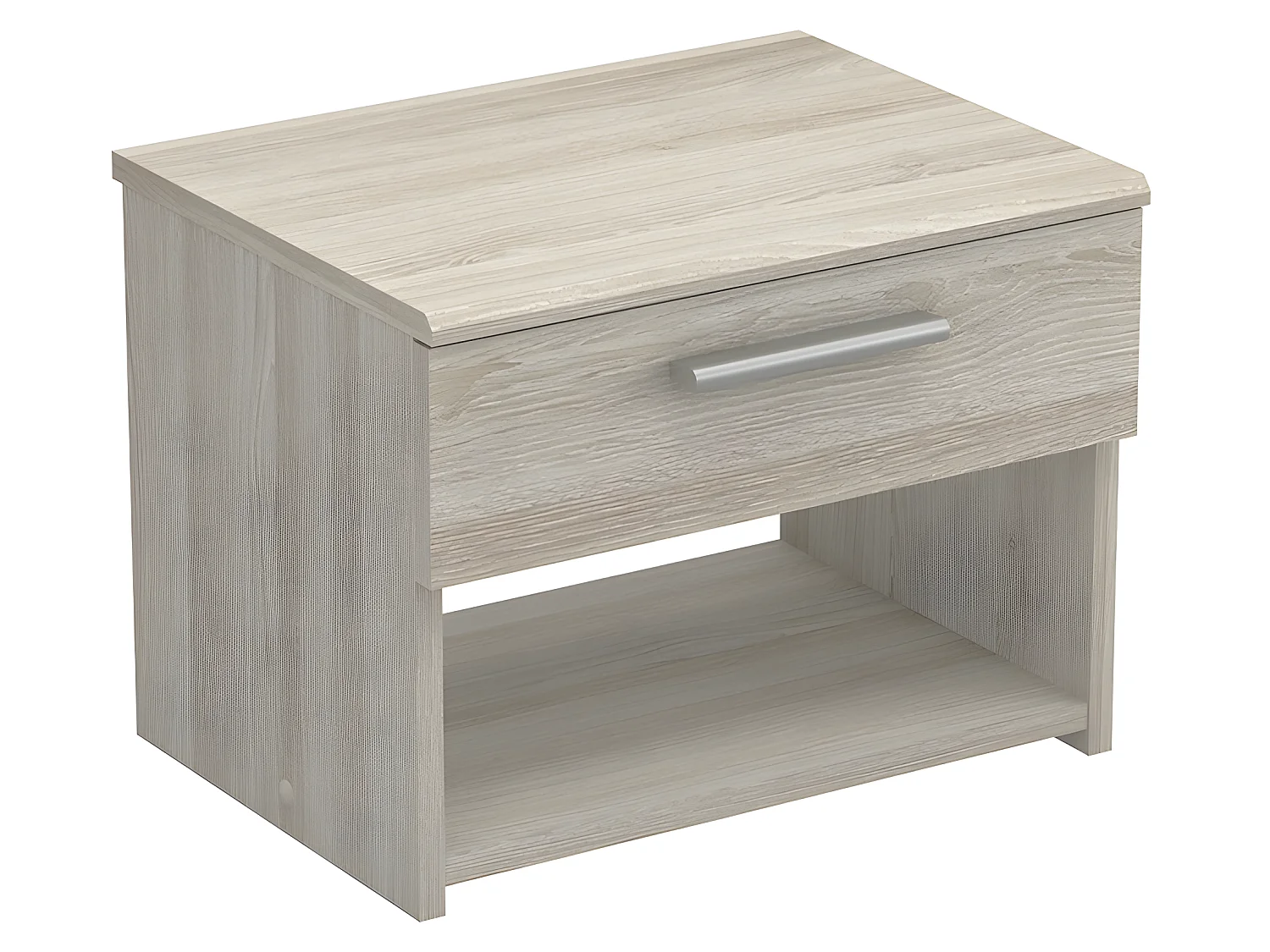 Table de chevet en bois "Pricy" - 1 tiroir - 1 niche - 43 x 32 x 32 cm - Beige