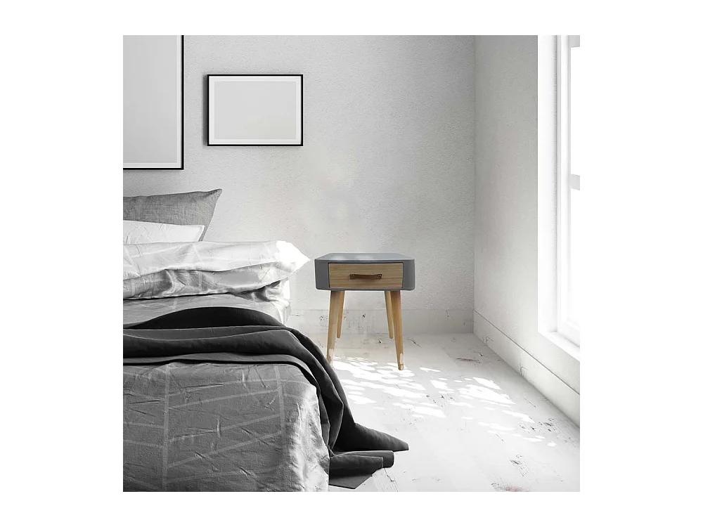 Chevet Blanc 1 Tiroir En Bois Blanc