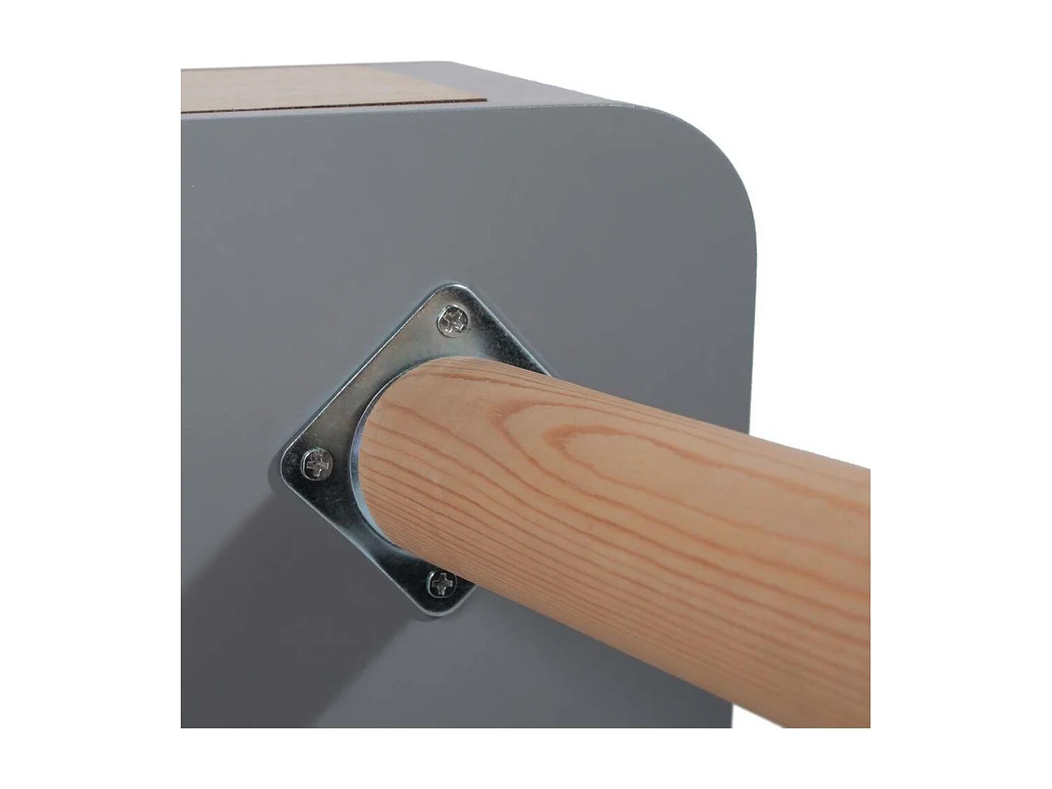 Skandinavischer Nachttisch mit Schublade und Henkel aus Leder