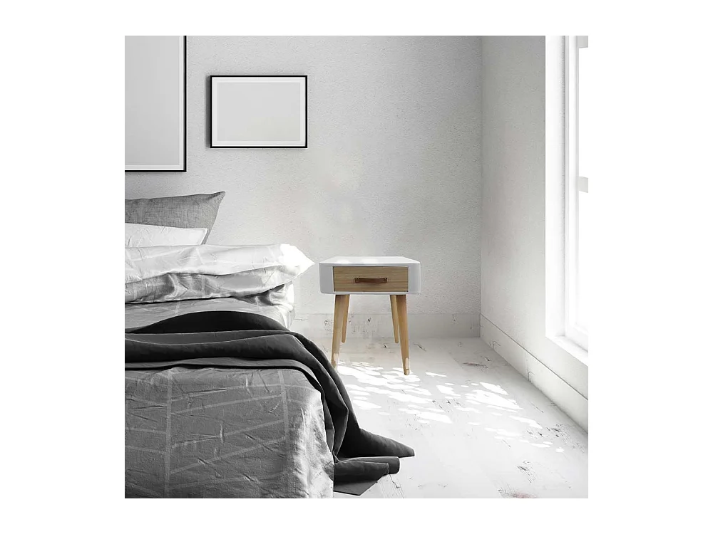 Chevet Gris 1 Tiroir En Bois Gris