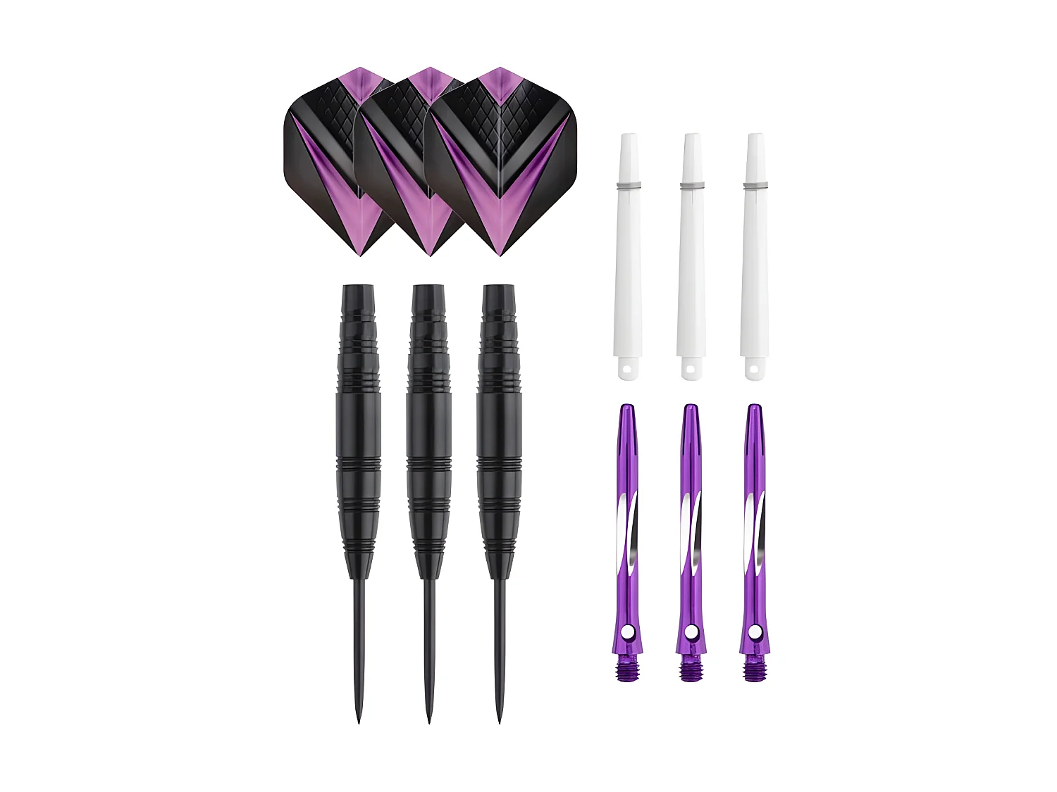 Jeu de 3 fléchettes pro pointe acier 23g Cupra violet - Violet