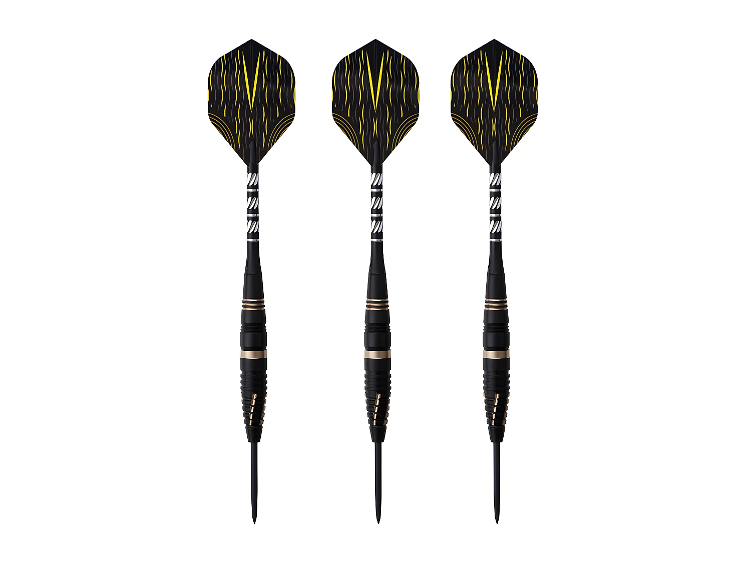 Jeu de 3 fléchettes pro pointe acier 24g Fire or - Doré