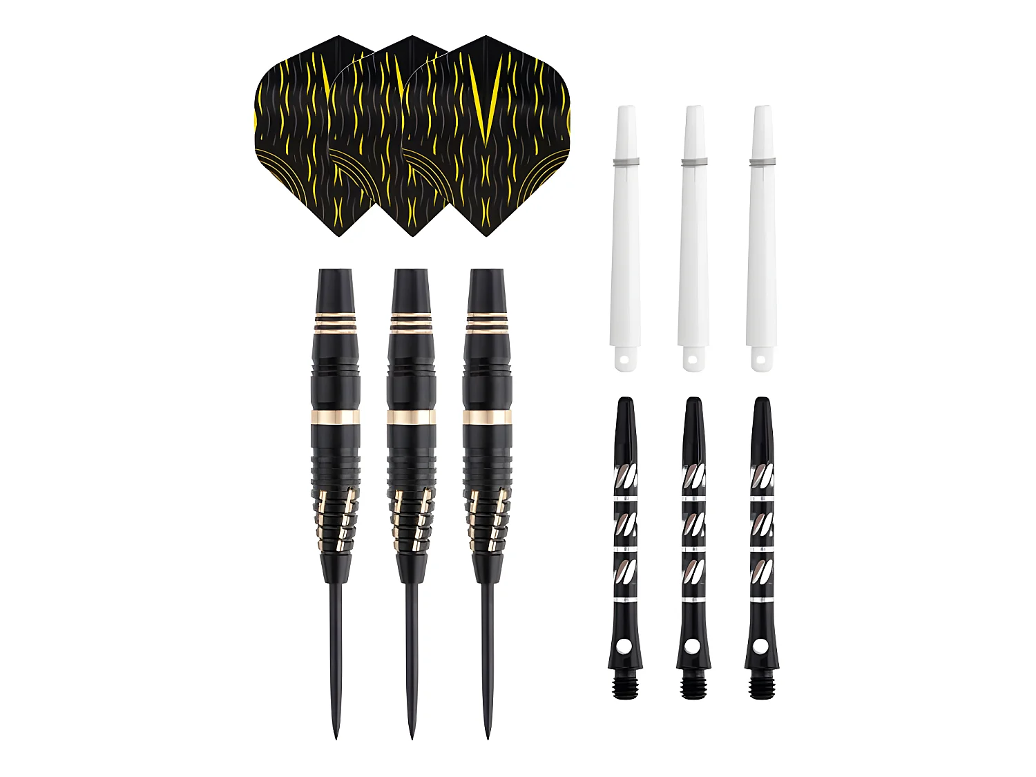 Jeu de 3 fléchettes pro pointe acier 24g Fire or - Doré