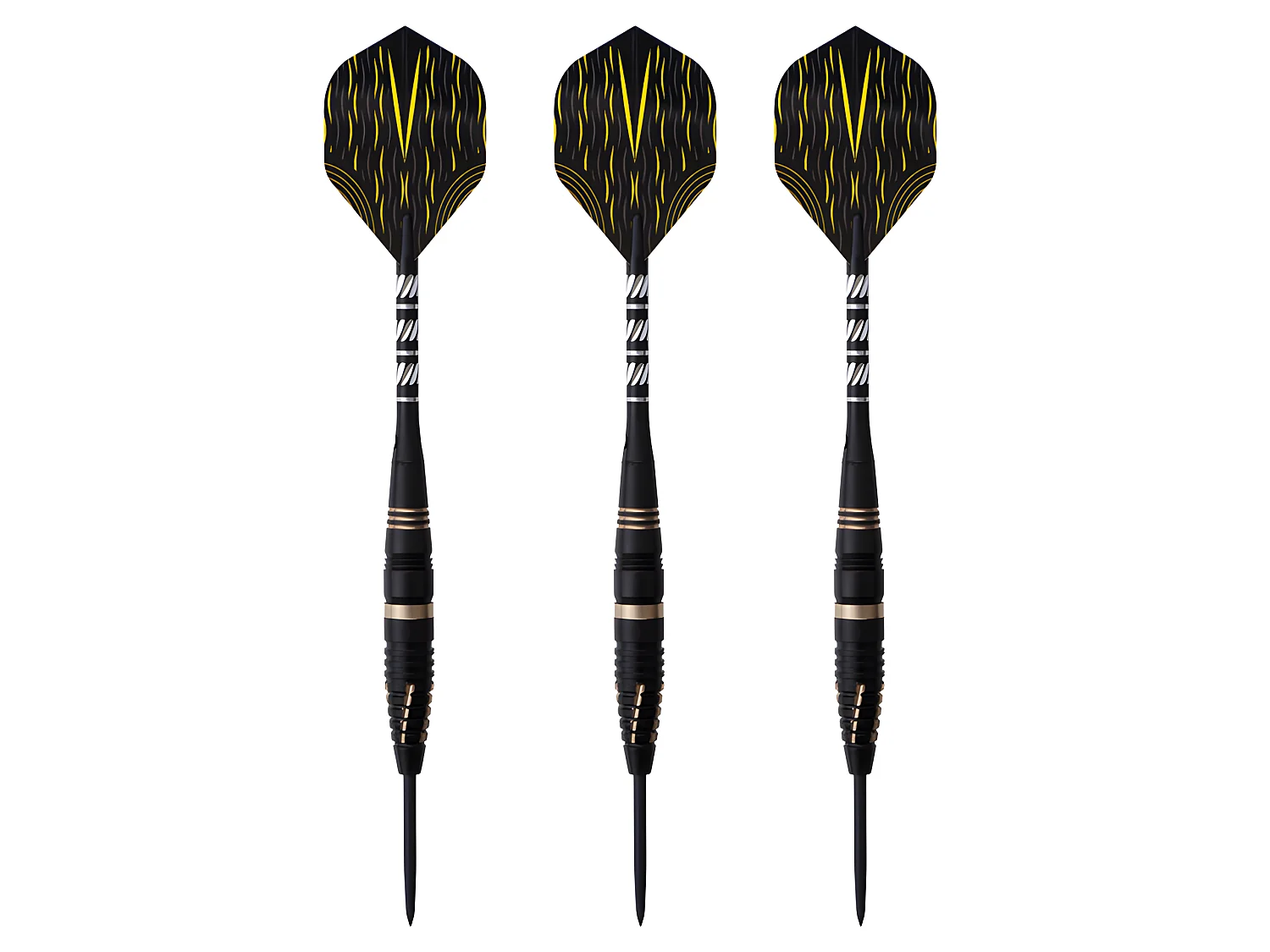 Jeu de 3 fléchettes pro pointe acier 24g Fire or - Doré