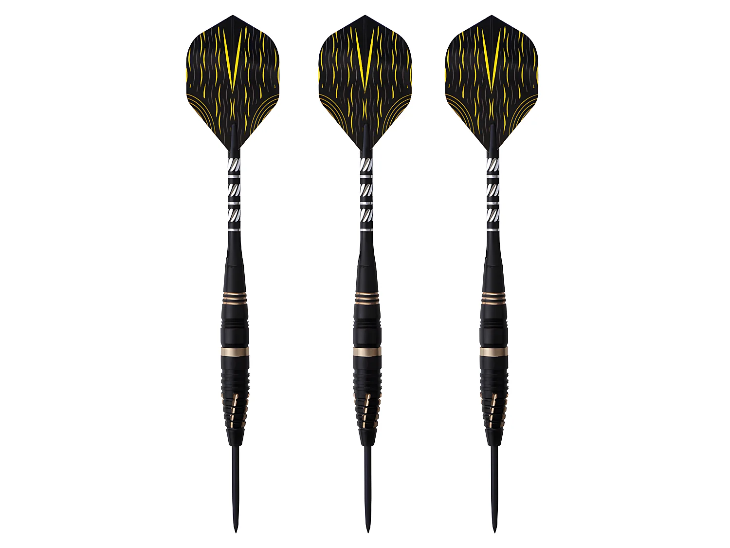 Jeu de 3 fléchettes pro pointe acier 24g Fire or - Doré