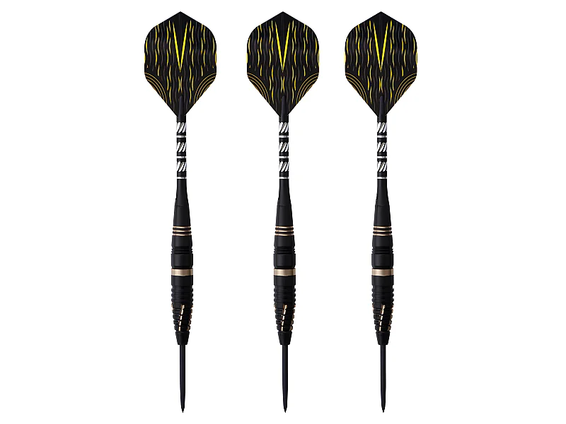 Jeu de 3 fléchettes pro pointe acier 24g Fire or - Doré