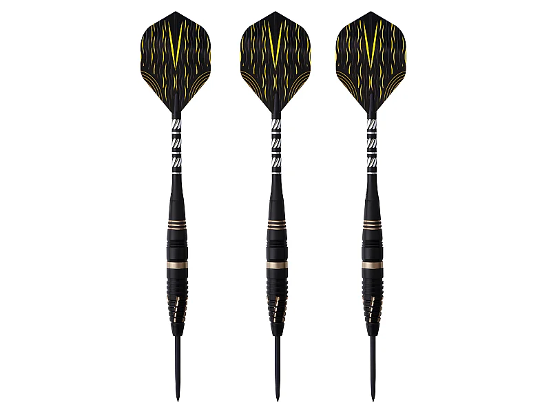 Jeu de 3 fléchettes pro pointe acier 24g Fire or - Doré