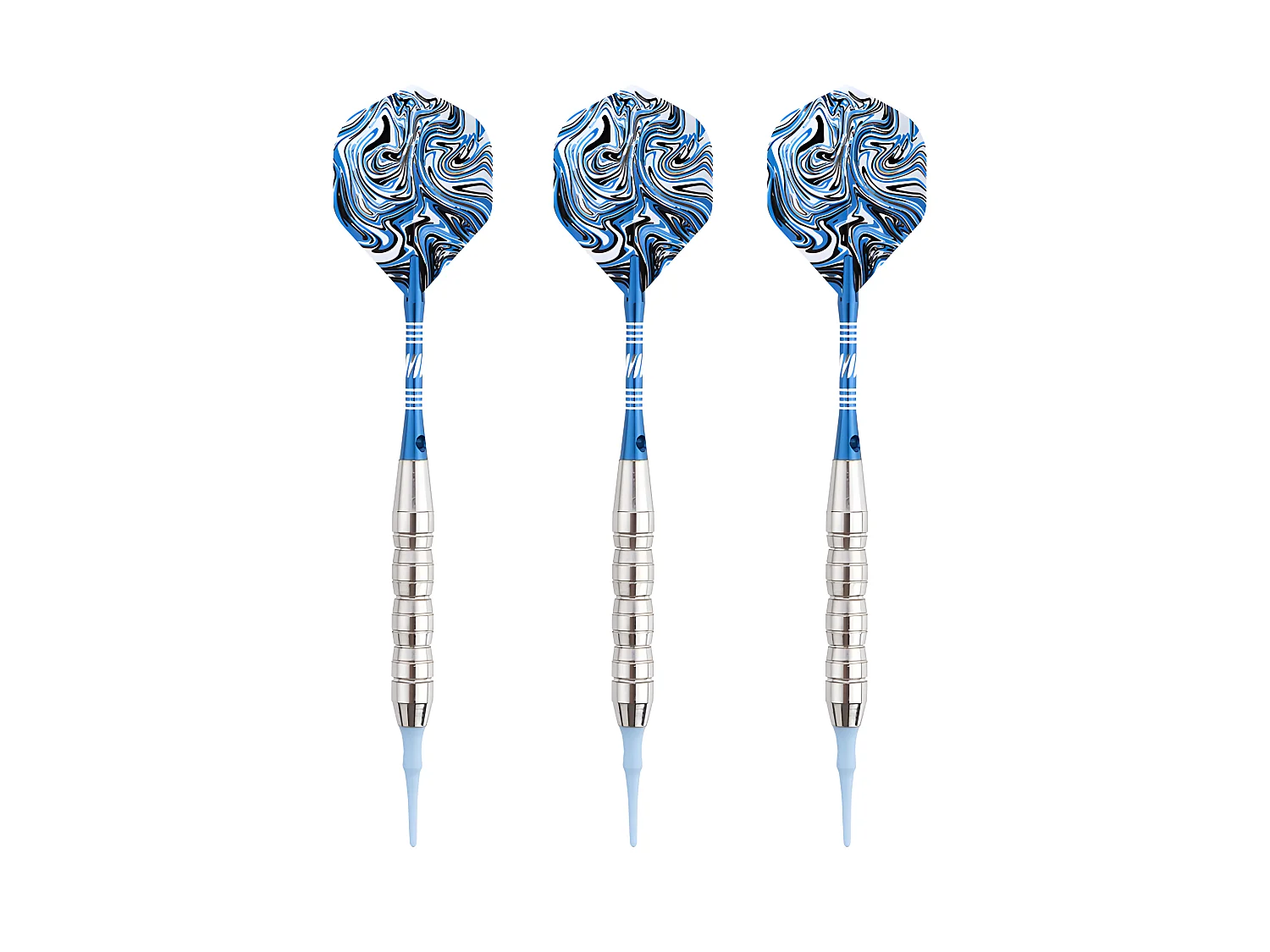 Jeu de 3 fléchettes pointe plastique 21g Deep Sea bleu - Bleu