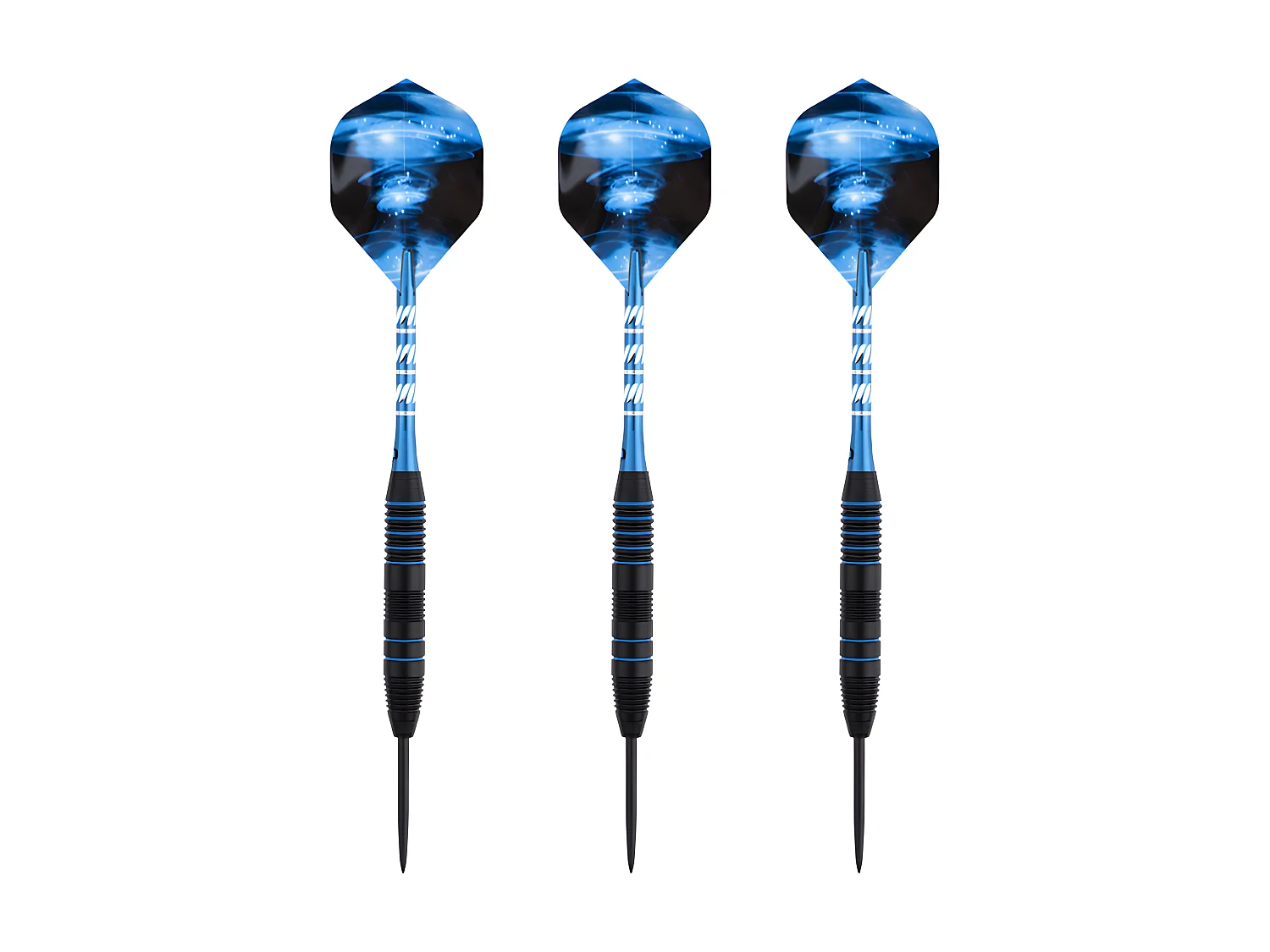 Jeu de 3 fléchettes pro pointe acier 22g Typhoon bleu - Bleu