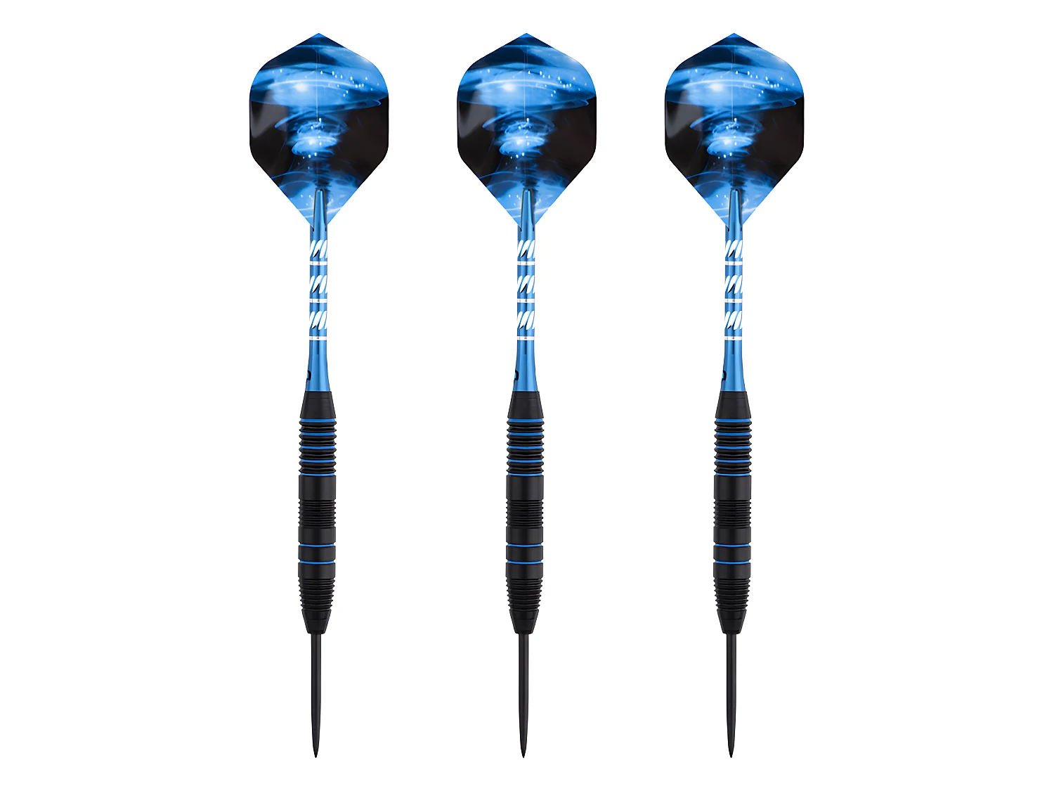 Jeu de 3 fléchettes pro pointe acier 22g Typhoon bleu - Bleu