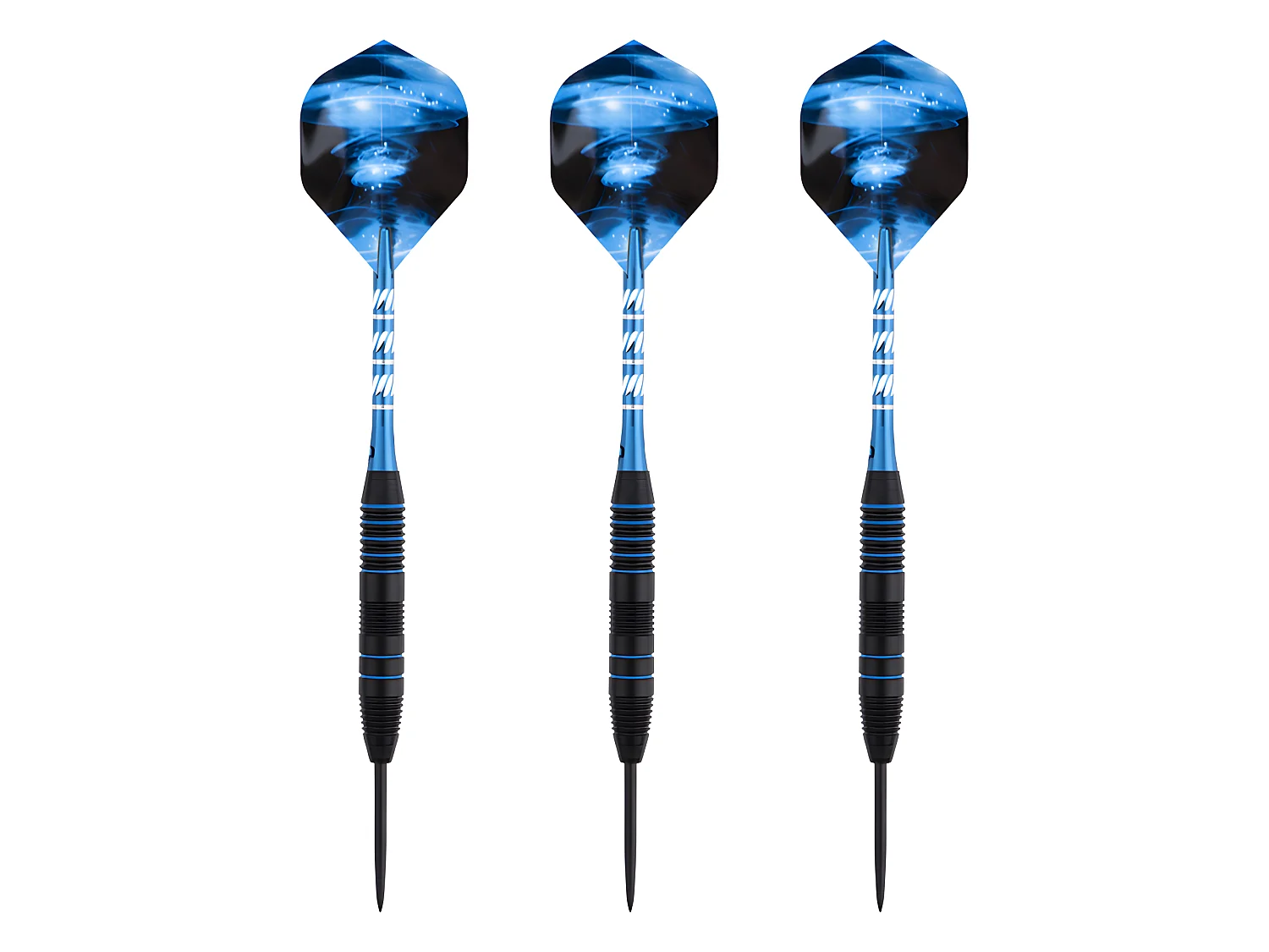 Jeu de 3 fléchettes pro pointe acier 22g Typhoon bleu - Bleu