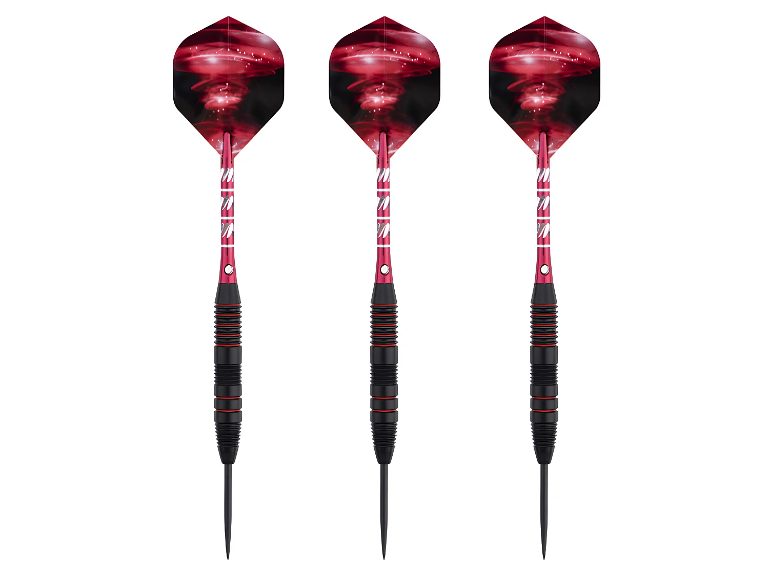 Jeu de 3 fléchettes pro pointe acier 22g Typhoon rouge - Rouge