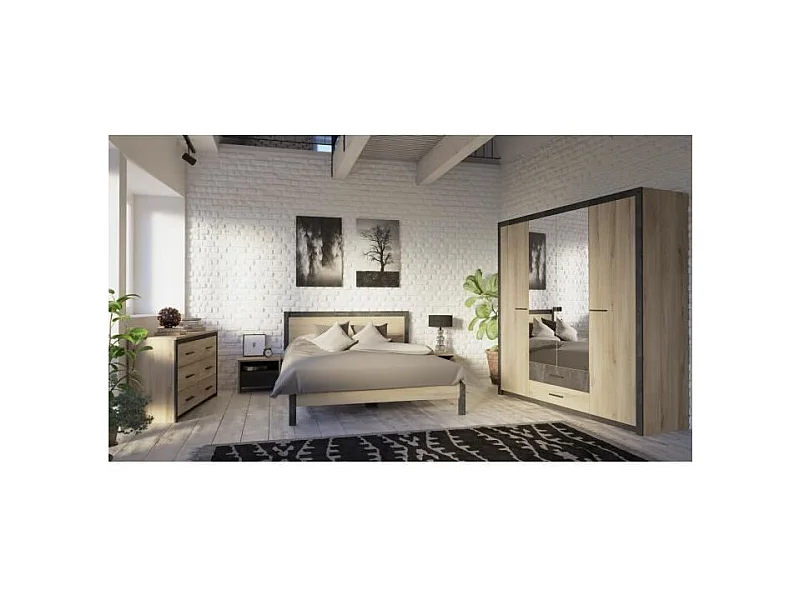 Colorado 6Schubladen Kommode Kornberg Eiche Dekor 129 x Höhe 77 x 42 cm