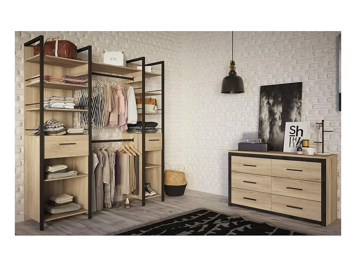 Colorado 6Schubladen Kommode Kornberg Eiche Dekor 129 x Höhe 77 x 42 cm