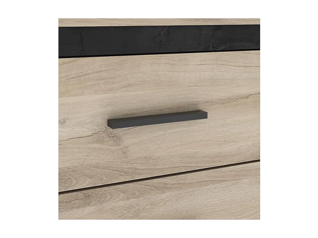 COLORADO Commode 6 tiroirs - Decor Chene Kronberg - L 129,1 x H 77,1 x P  41,8 cm