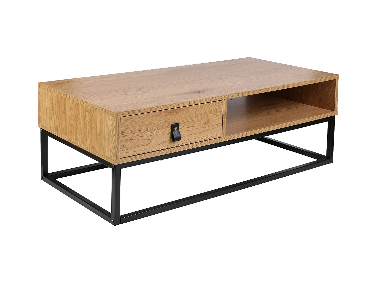 Table Basse Bois Et Metal Abbott Marron, Noir