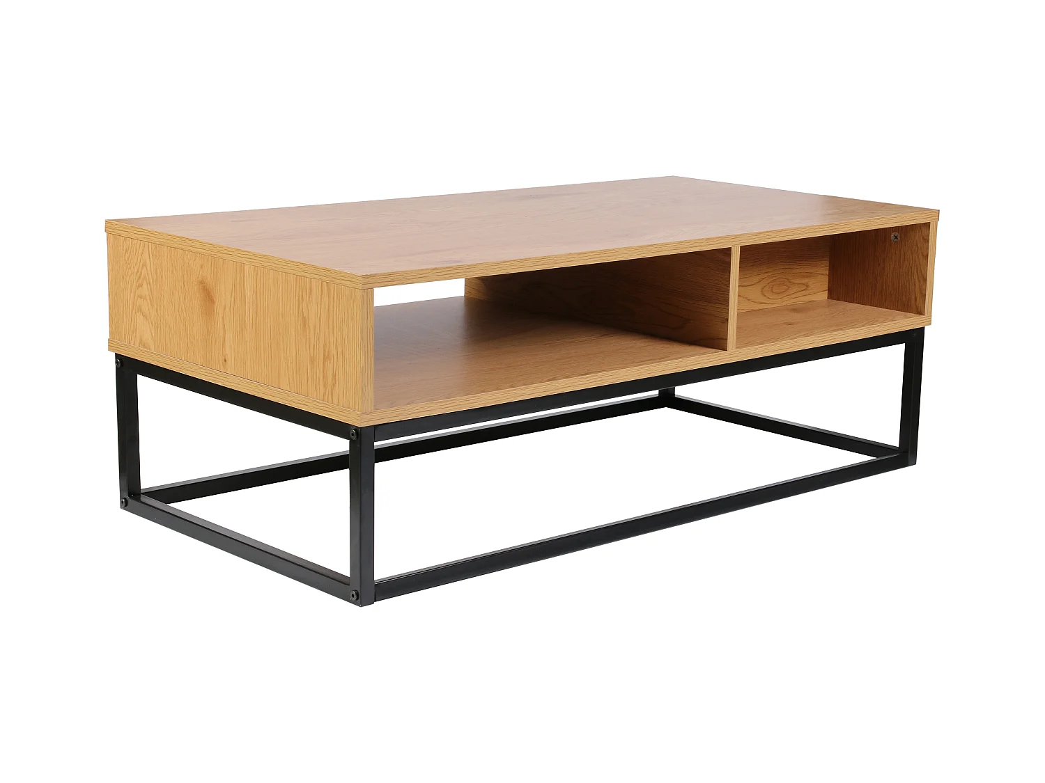 Table Basse Bois Et Metal Abbott Marron, Noir