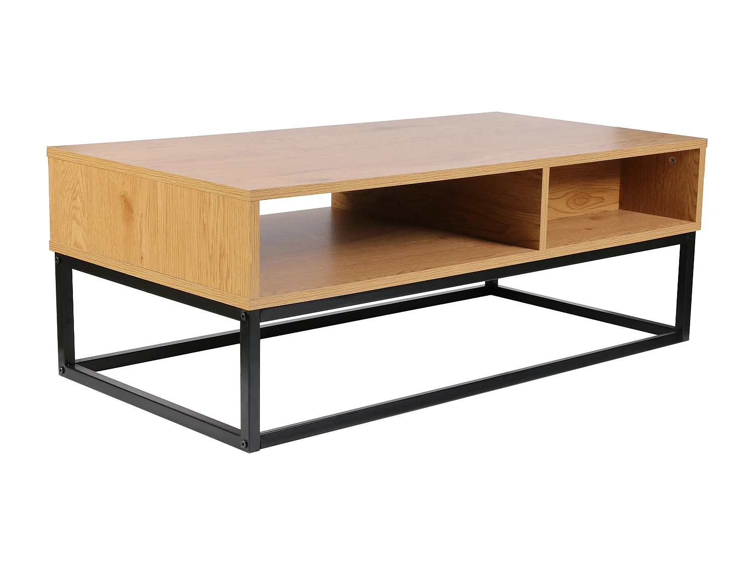 Table Basse Bois Et Metal Abbott Marron, Noir