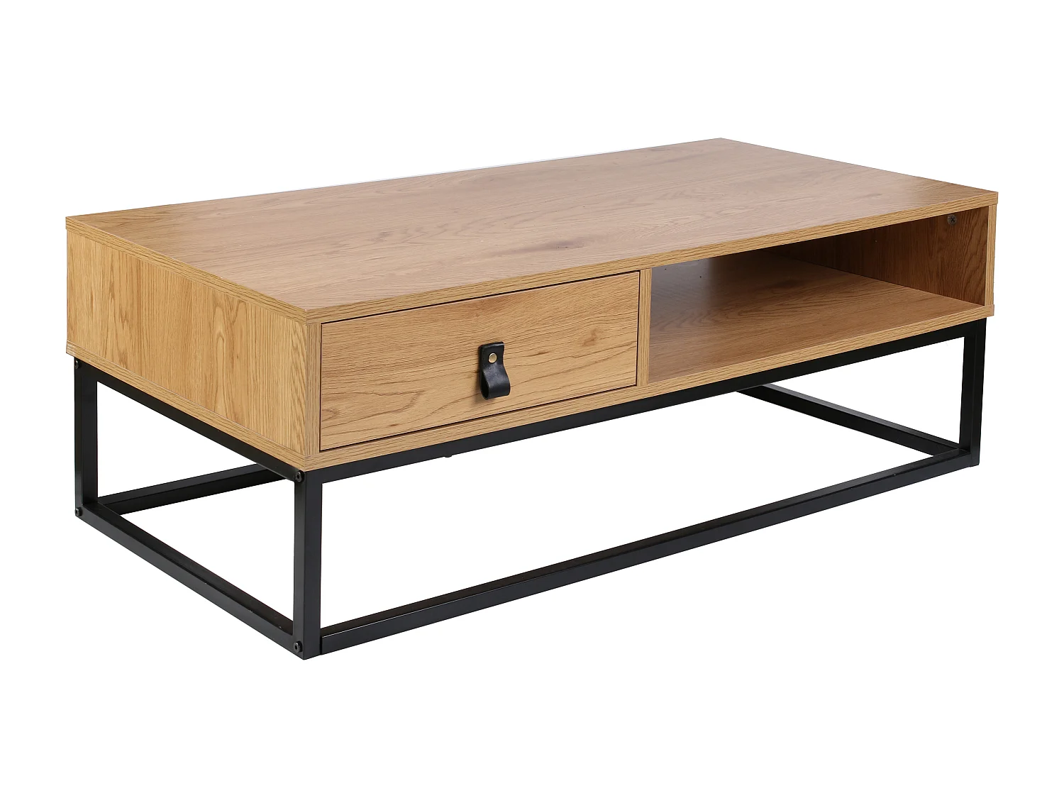 Table Basse Bois Et Metal Abbott Marron, Noir