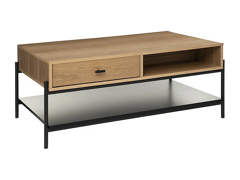 Table Basse 2 Tiroirs Design "Simon" 100cm Beige