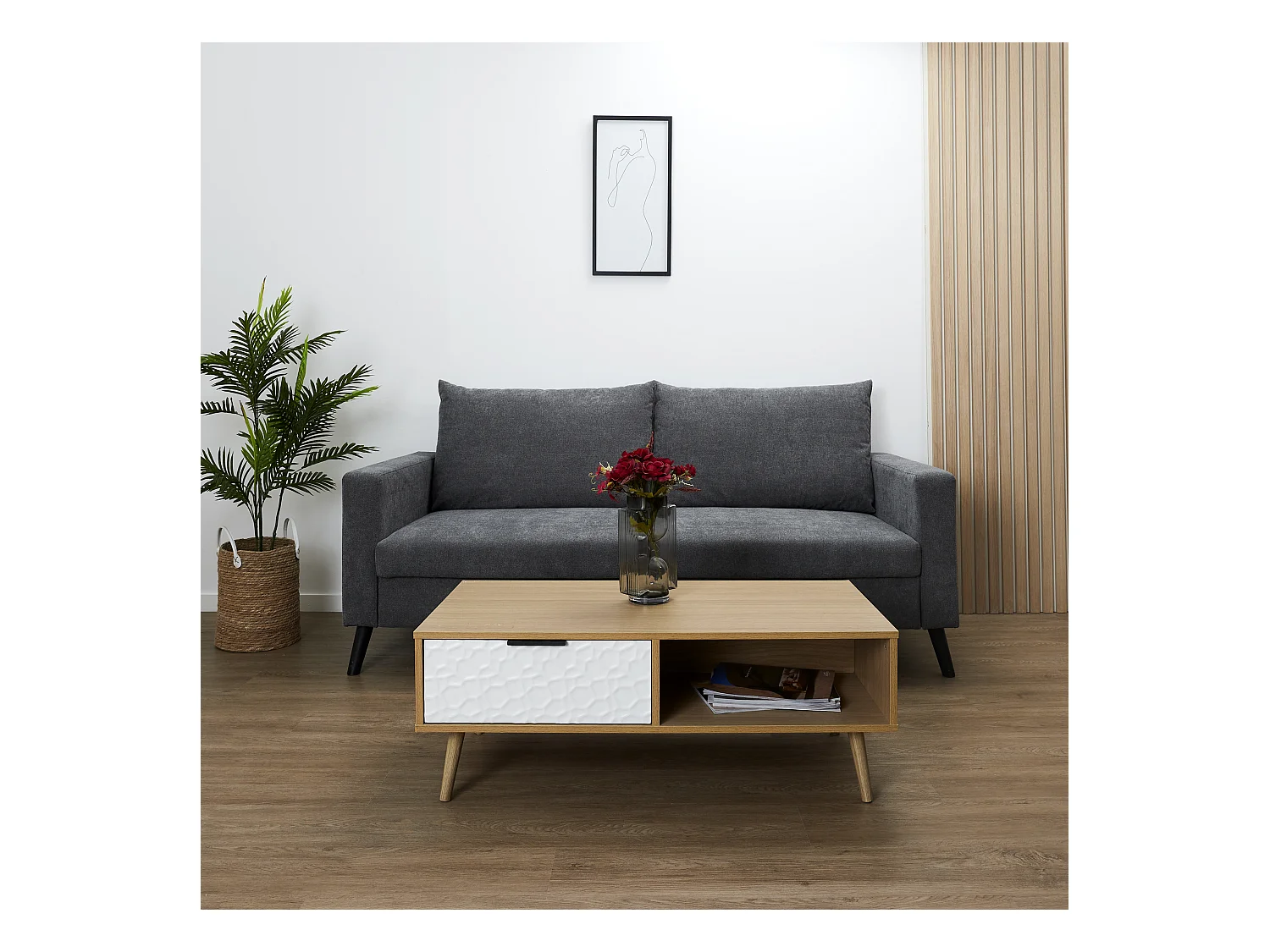 Table Basse Sven Marron, Blanc