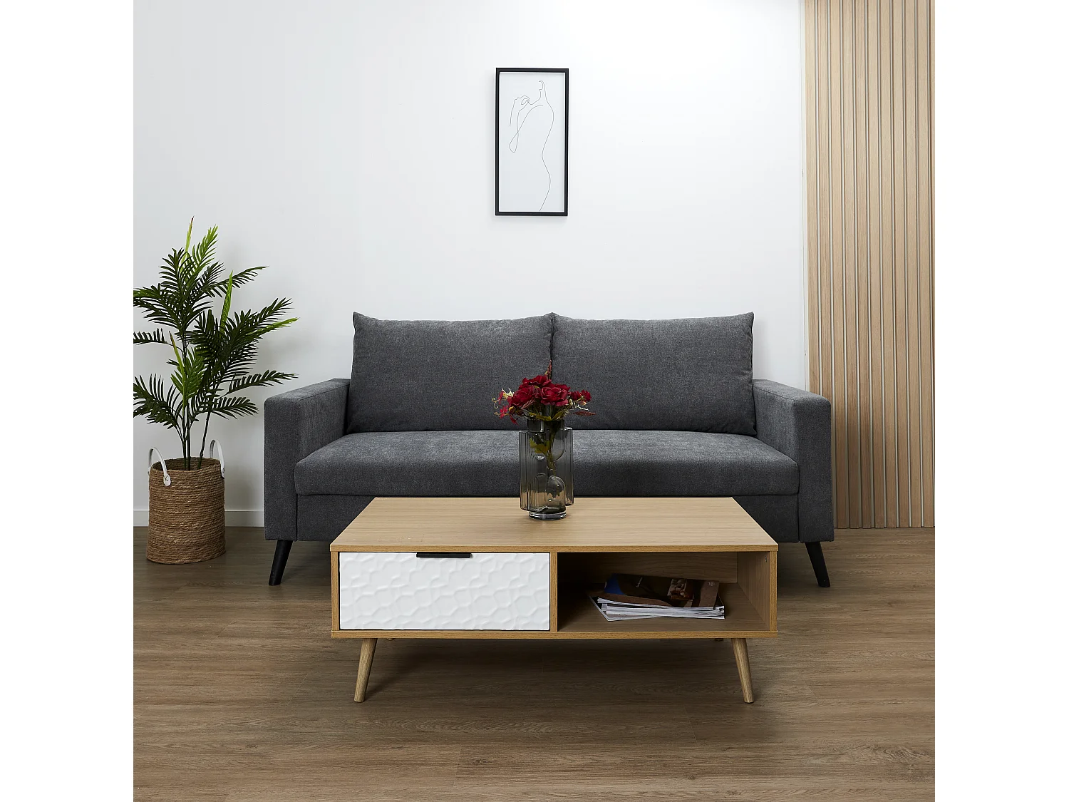 Table Basse Sven Marron, Blanc