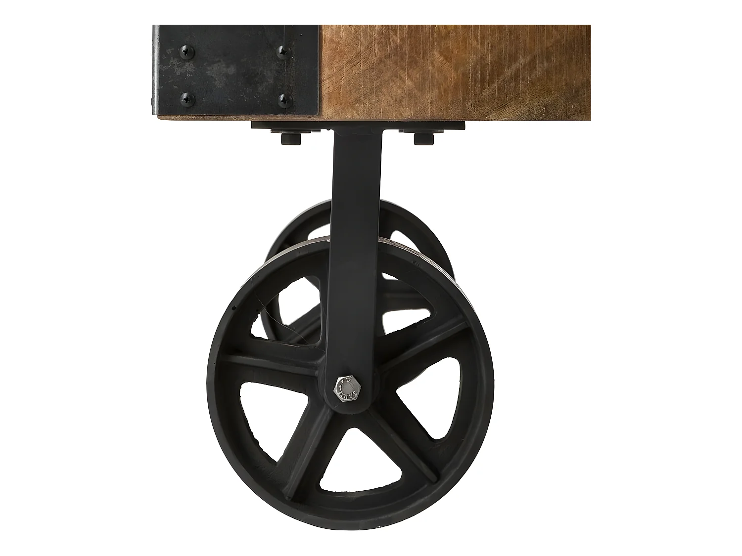 Table Basse à Roulettes en Bois "Til" 117cm Naturel