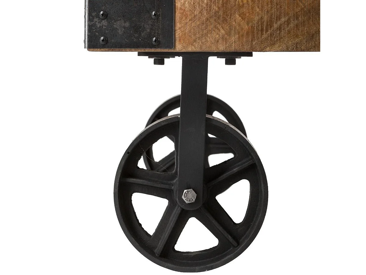 Table Basse à Roulettes en Bois "Til" 117cm Naturel