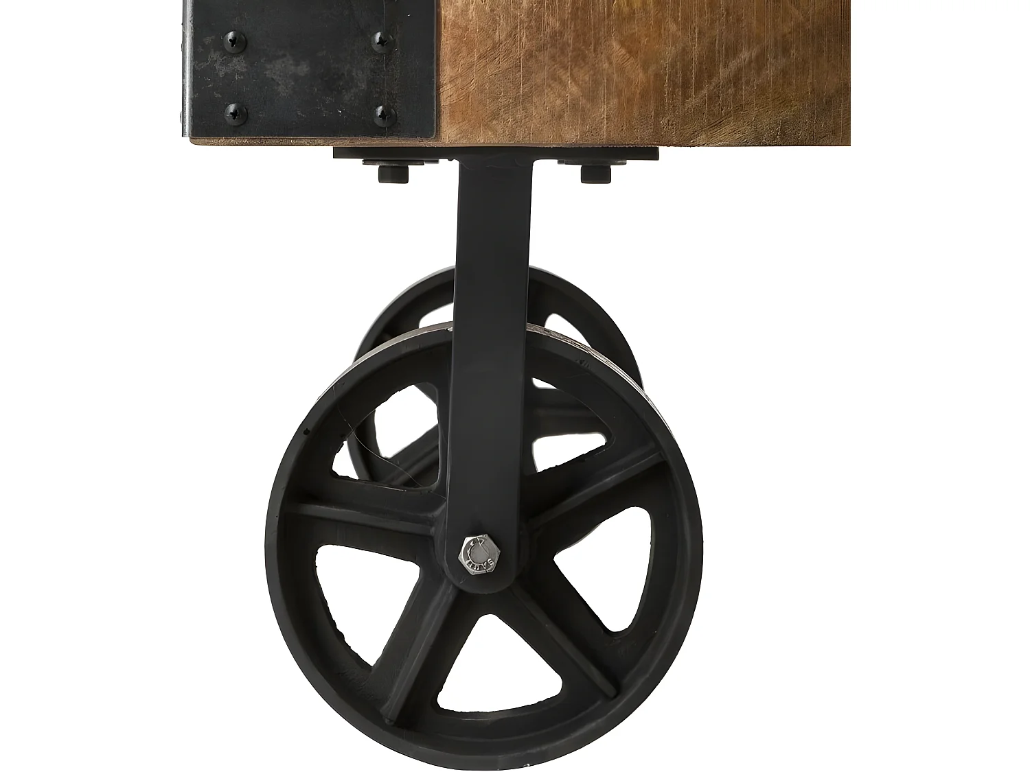 Table Basse à Roulettes en Bois "Til" 117cm Naturel