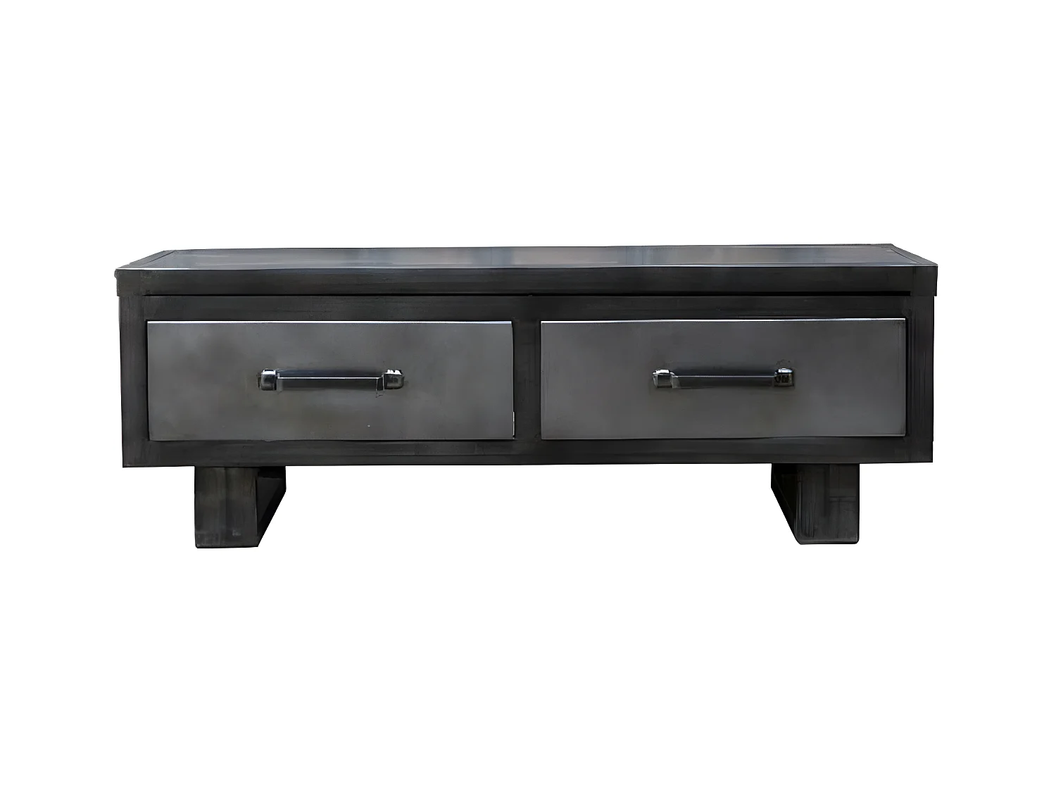 Table basse métal noir Jodhpur 2 tiroirs