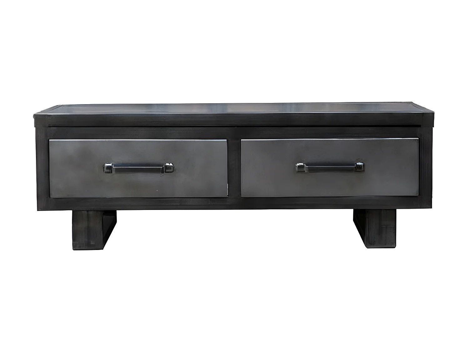 Table basse métal noir Jodhpur 2 tiroirs