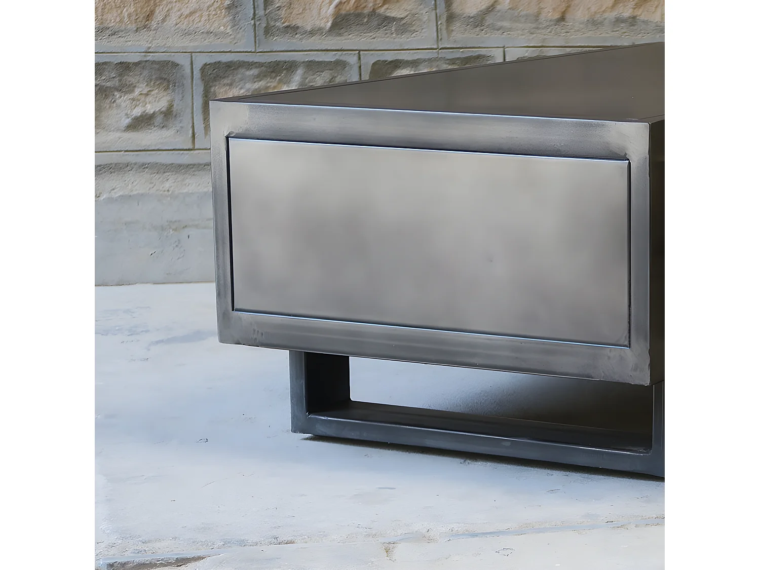 Table basse métal noir Jodhpur 2 tiroirs