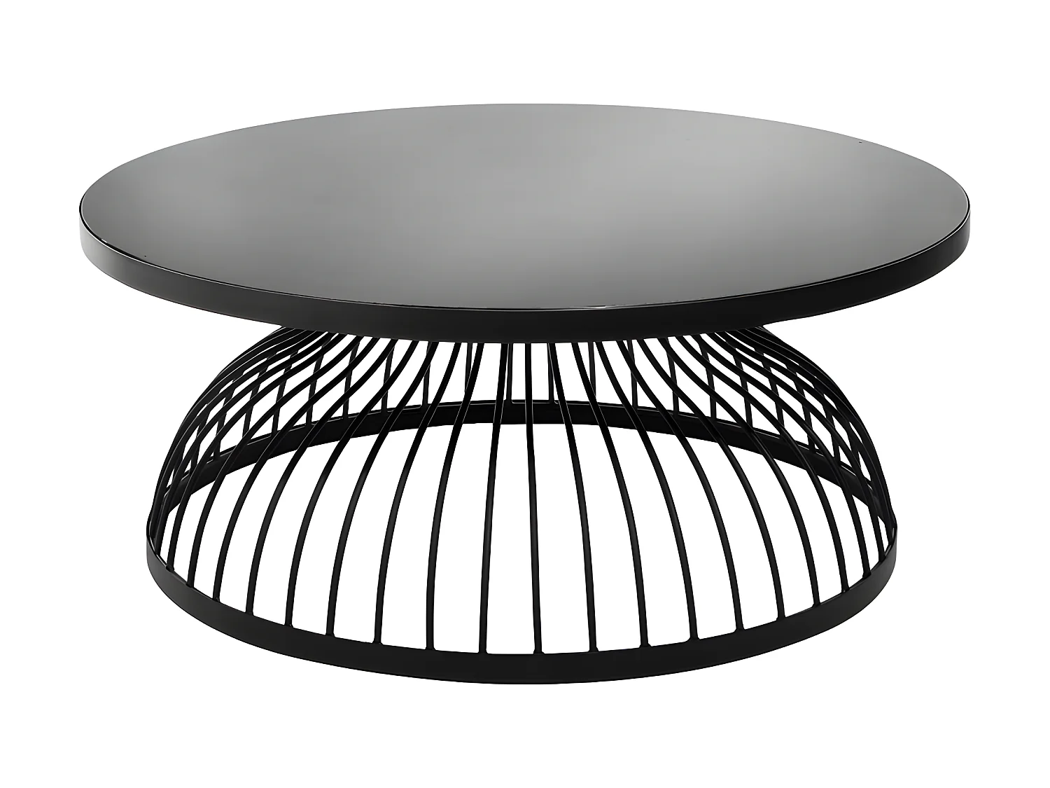 Table Basse Ronde Design "Kushi" 90cm Noir